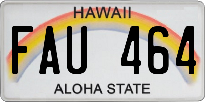 HI license plate FAU464