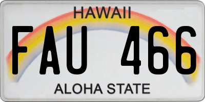 HI license plate FAU466