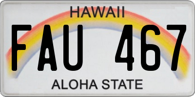 HI license plate FAU467