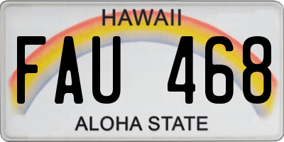 HI license plate FAU468