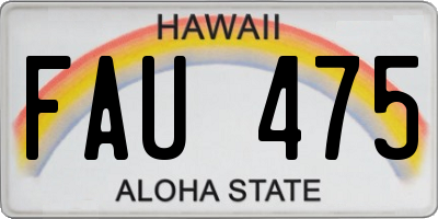 HI license plate FAU475