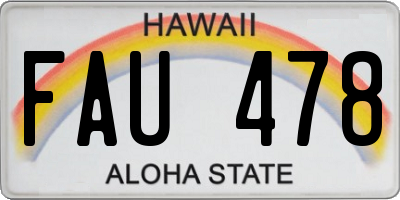 HI license plate FAU478