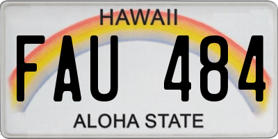HI license plate FAU484