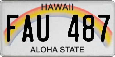 HI license plate FAU487