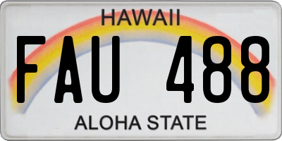 HI license plate FAU488