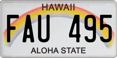 HI license plate FAU495