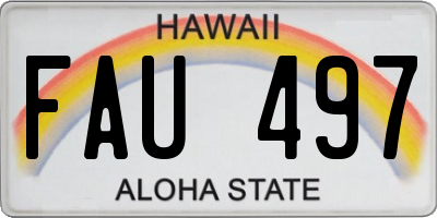 HI license plate FAU497