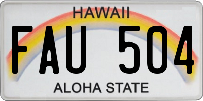 HI license plate FAU504
