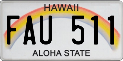 HI license plate FAU511