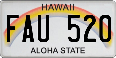 HI license plate FAU520