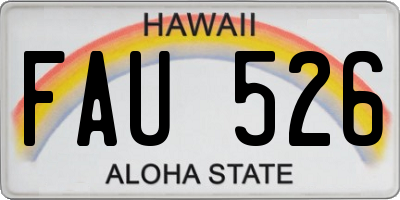 HI license plate FAU526