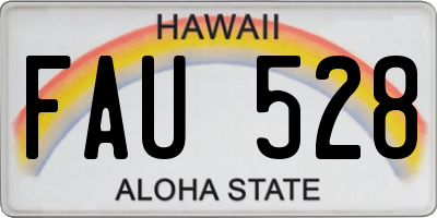 HI license plate FAU528