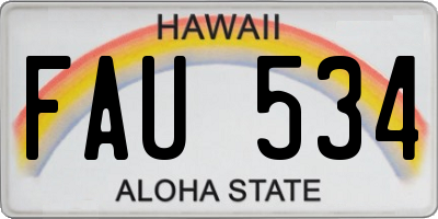 HI license plate FAU534