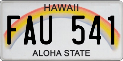 HI license plate FAU541