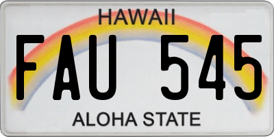 HI license plate FAU545