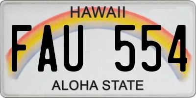 HI license plate FAU554