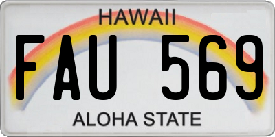 HI license plate FAU569