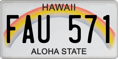 HI license plate FAU571