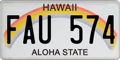 HI license plate FAU574