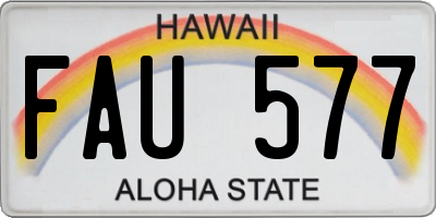 HI license plate FAU577