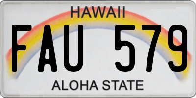 HI license plate FAU579