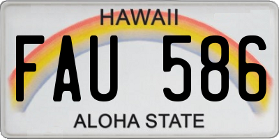 HI license plate FAU586