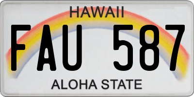 HI license plate FAU587