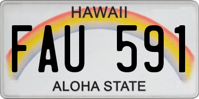 HI license plate FAU591