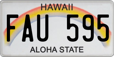 HI license plate FAU595