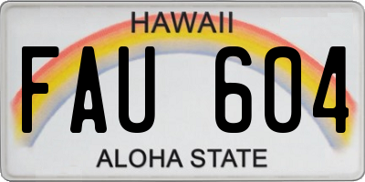 HI license plate FAU604