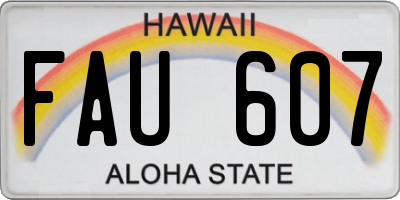 HI license plate FAU607