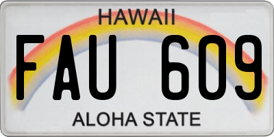 HI license plate FAU609