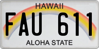 HI license plate FAU611