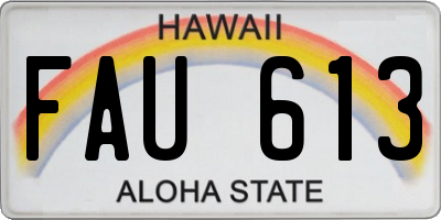 HI license plate FAU613