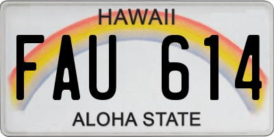 HI license plate FAU614