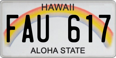 HI license plate FAU617