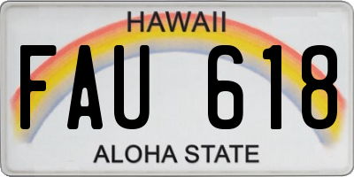 HI license plate FAU618