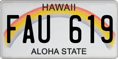 HI license plate FAU619