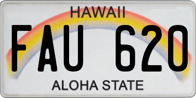 HI license plate FAU620
