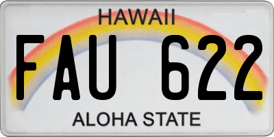 HI license plate FAU622