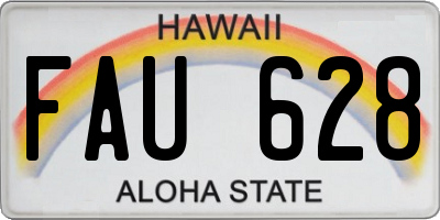 HI license plate FAU628