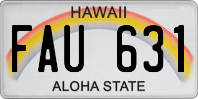 HI license plate FAU631