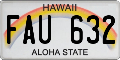 HI license plate FAU632
