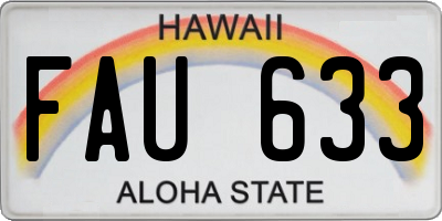 HI license plate FAU633