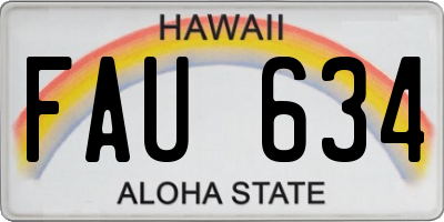 HI license plate FAU634