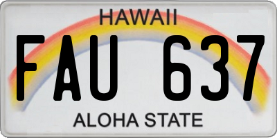 HI license plate FAU637