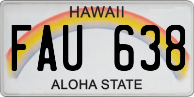 HI license plate FAU638