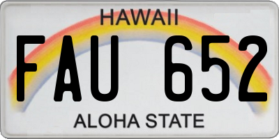 HI license plate FAU652