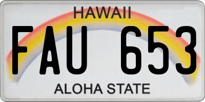 HI license plate FAU653