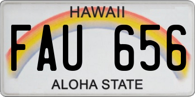 HI license plate FAU656